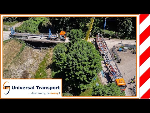 Bridge parts from Poland to Solingen / last stage + unloading - Universal Transport