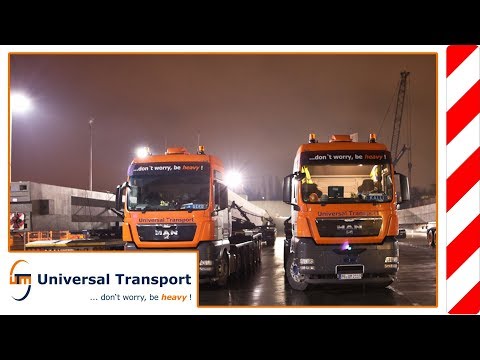 Universal Transport - Nine vehicles – heavy load transport of concrete supports