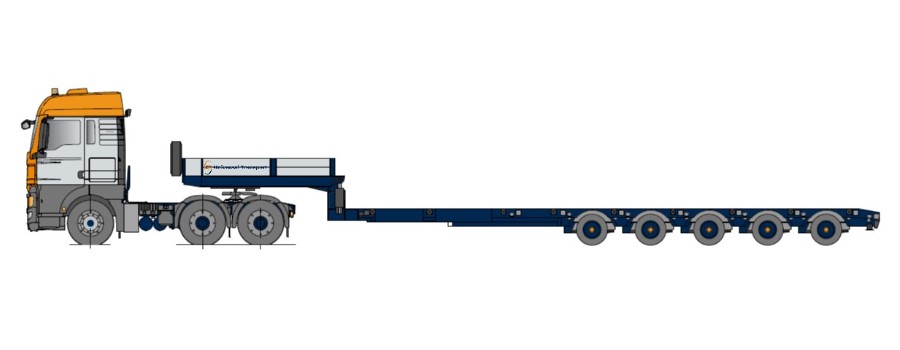 Semi-low loader, multiple telescopic
